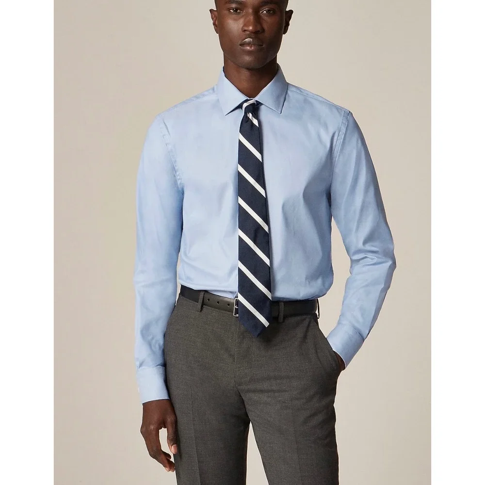 New‎ J.Crew Bowery Performance Stretch Twill Dress Shirt Slim Fit Blue Mens M
